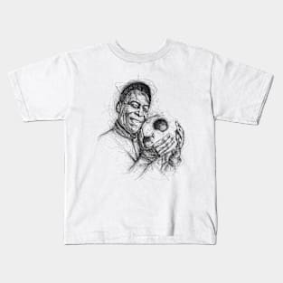 Pele The Legend Scribble Art Kids T-Shirt